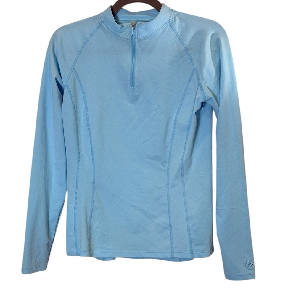 Coolibar Women’s Freestyle Long Sleeve Rash-guard Ice Blue Sz S